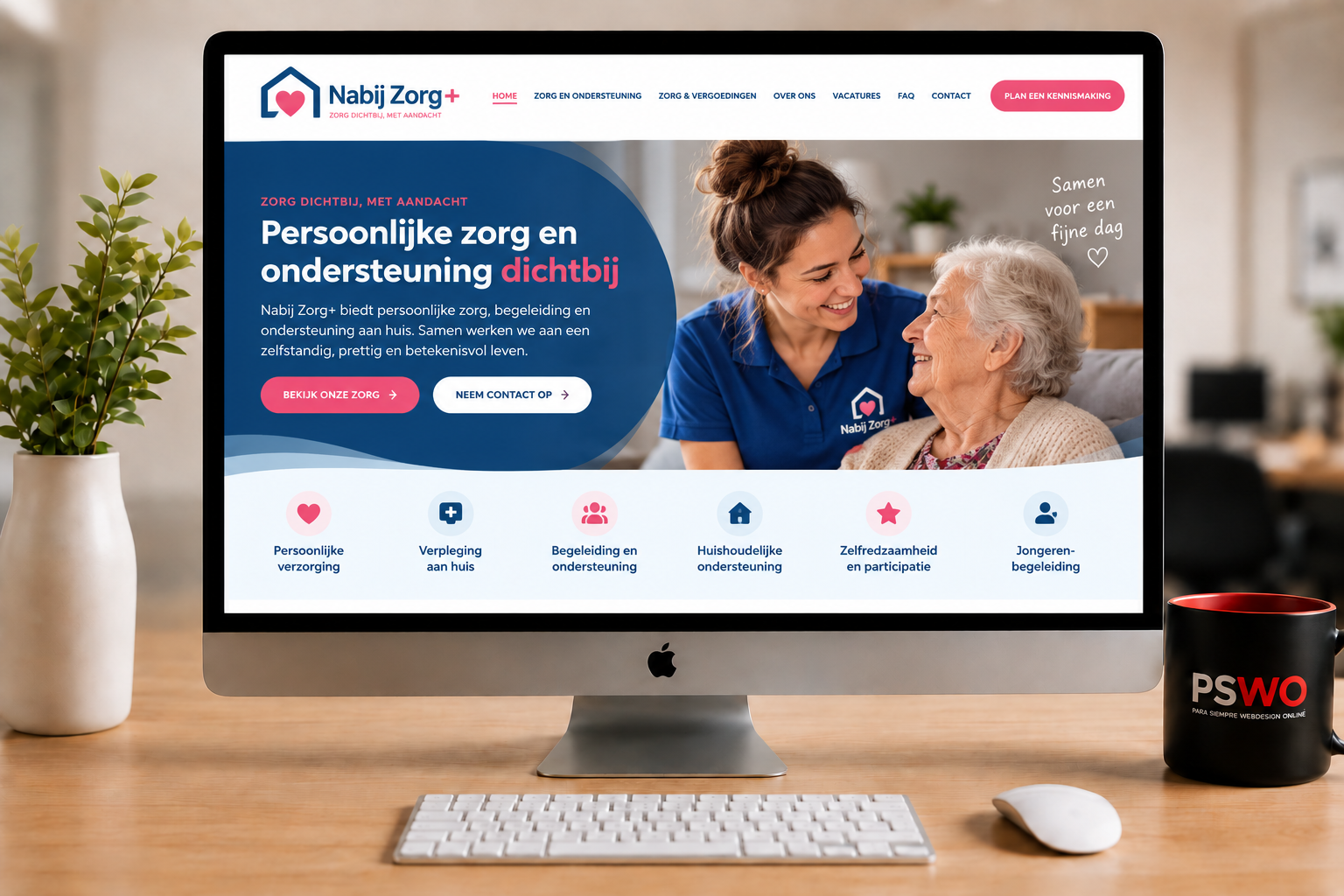 Nabijzorg+ – voorbeeld bij website maken Bolsward