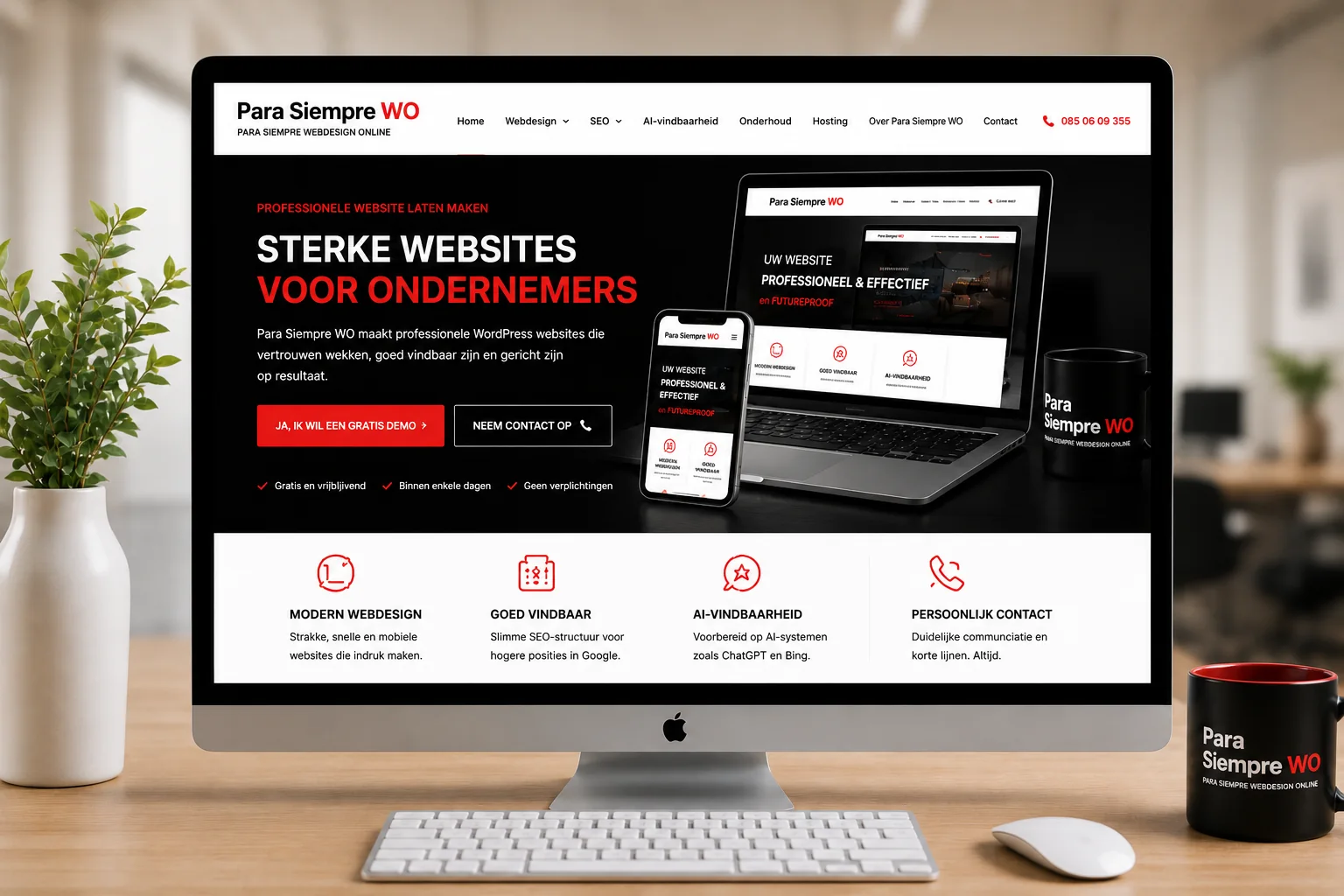 Sterke websites voor ondernemers op desktop en mobiel