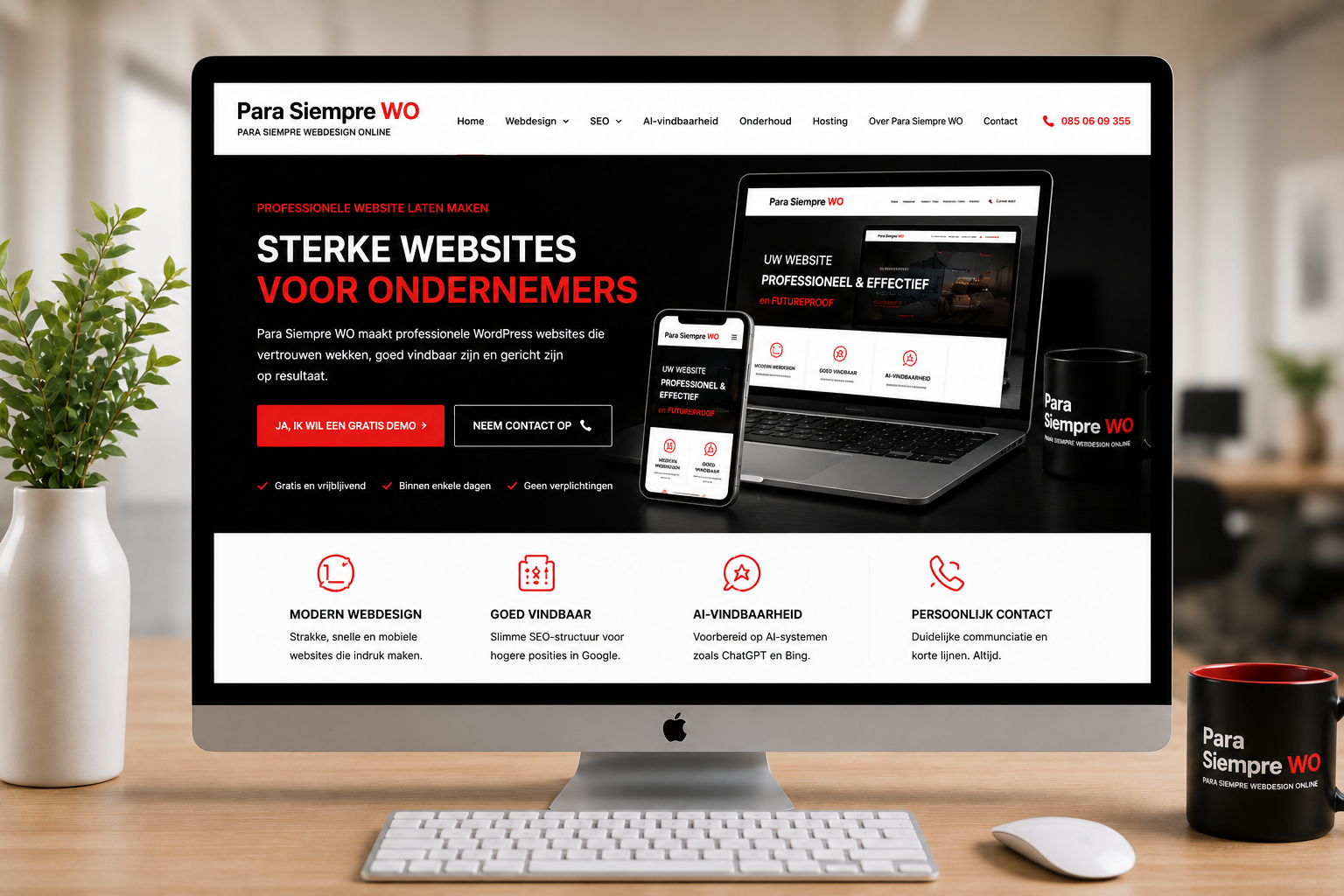 Sterke websites voor ondernemers op desktop en mobiel
