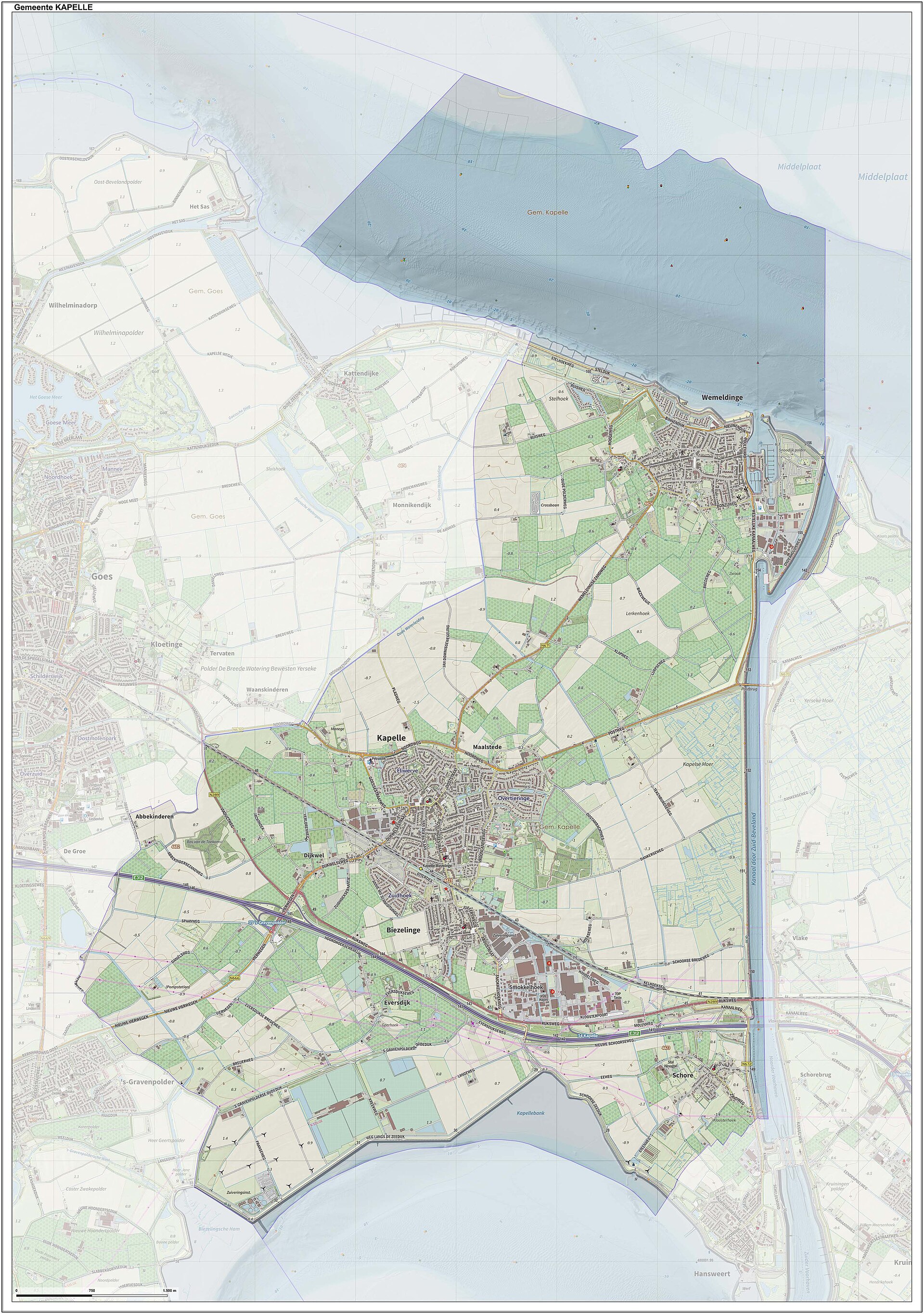 Lokale omgeving van Kapelle als lokaal beeld bij website laten maken Kapelle